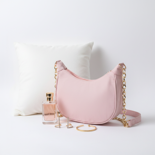 Blush Pink Bow Charm Bag