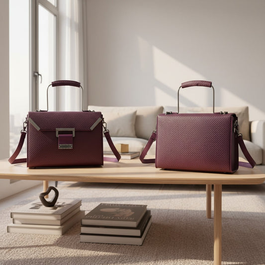 Burgundy Edge Satchel