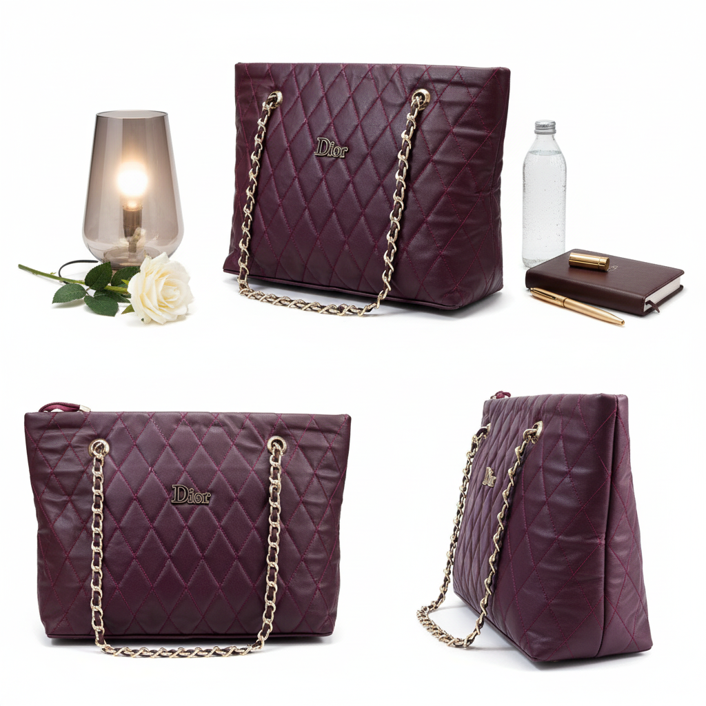 Deep Burgundy Quilted Bag
