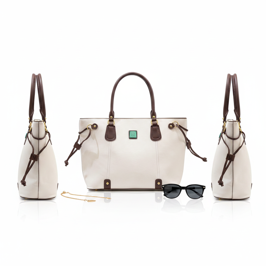 Ivory & Espresso Elegance Tote Bag