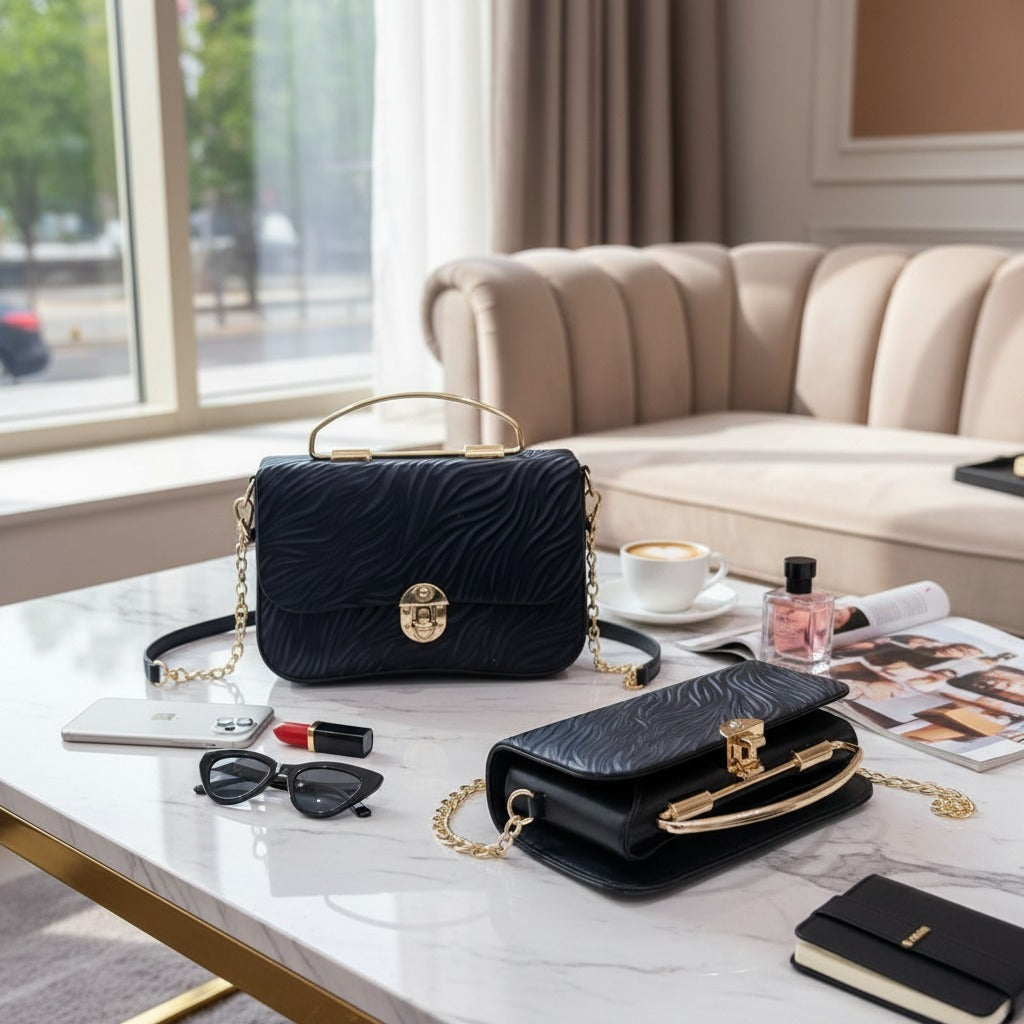 Noir Black Crossbody Bag