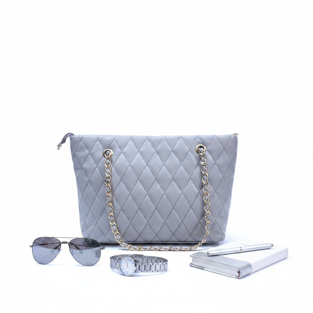 Smoky Grey Quilted Bag