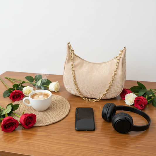 Beige Bow Chic Bag