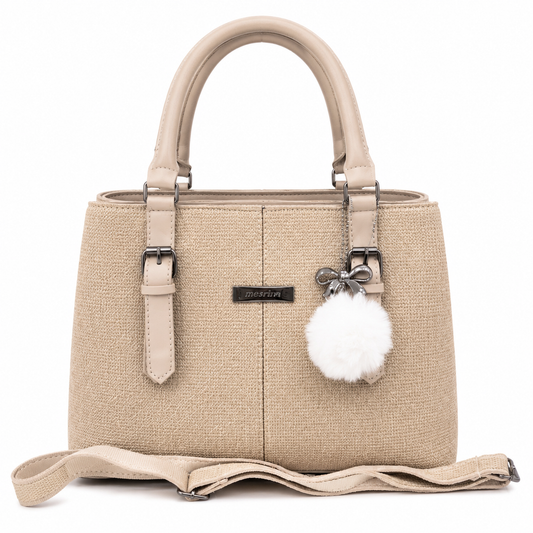 Beige Swan Elegance Handbag