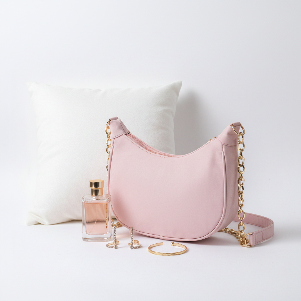 Blush Pink Bow Charm Bag
