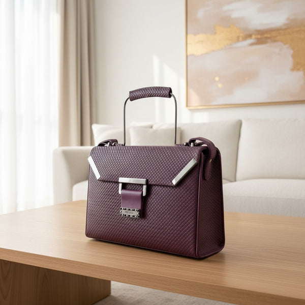 Burgundy Edge Satchel
