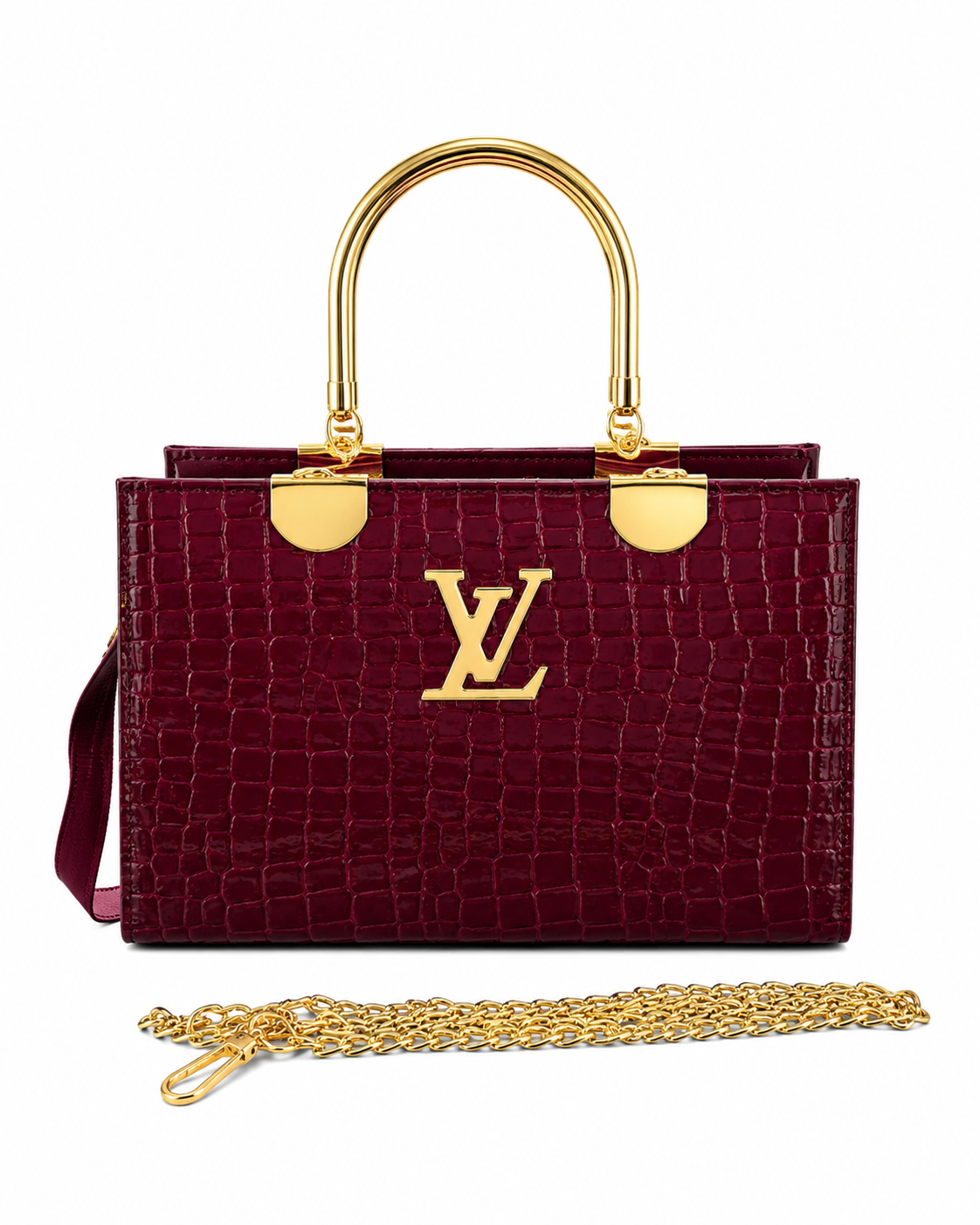 Burgundy Gold Aura Bag