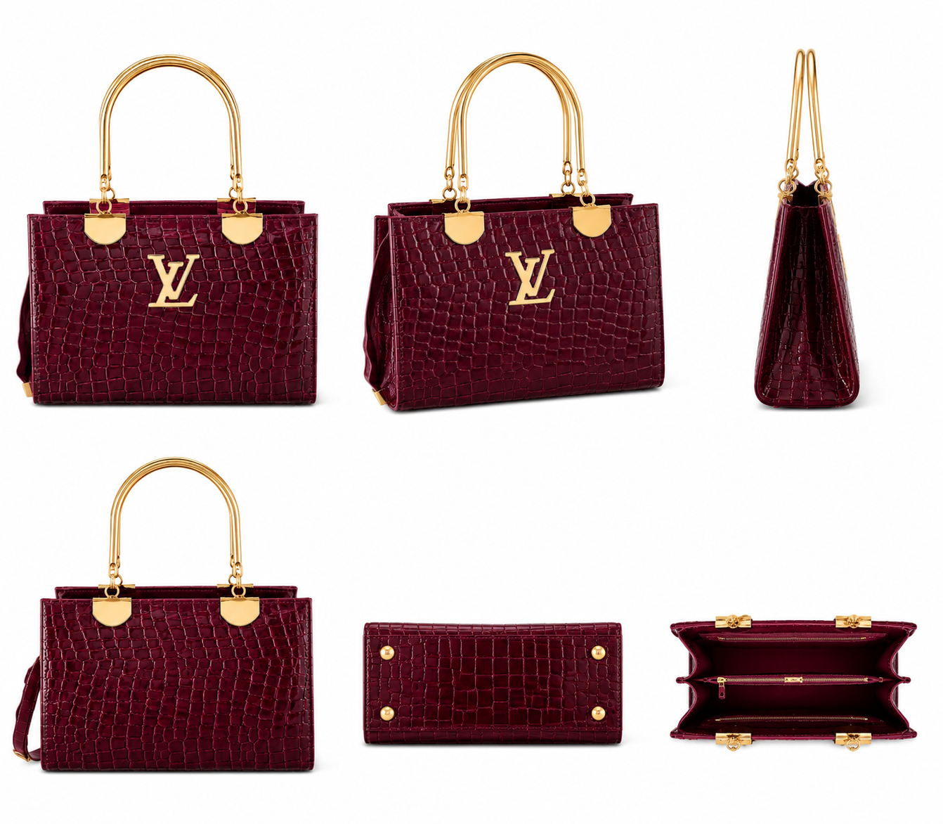 Burgundy Gold Aura Bag