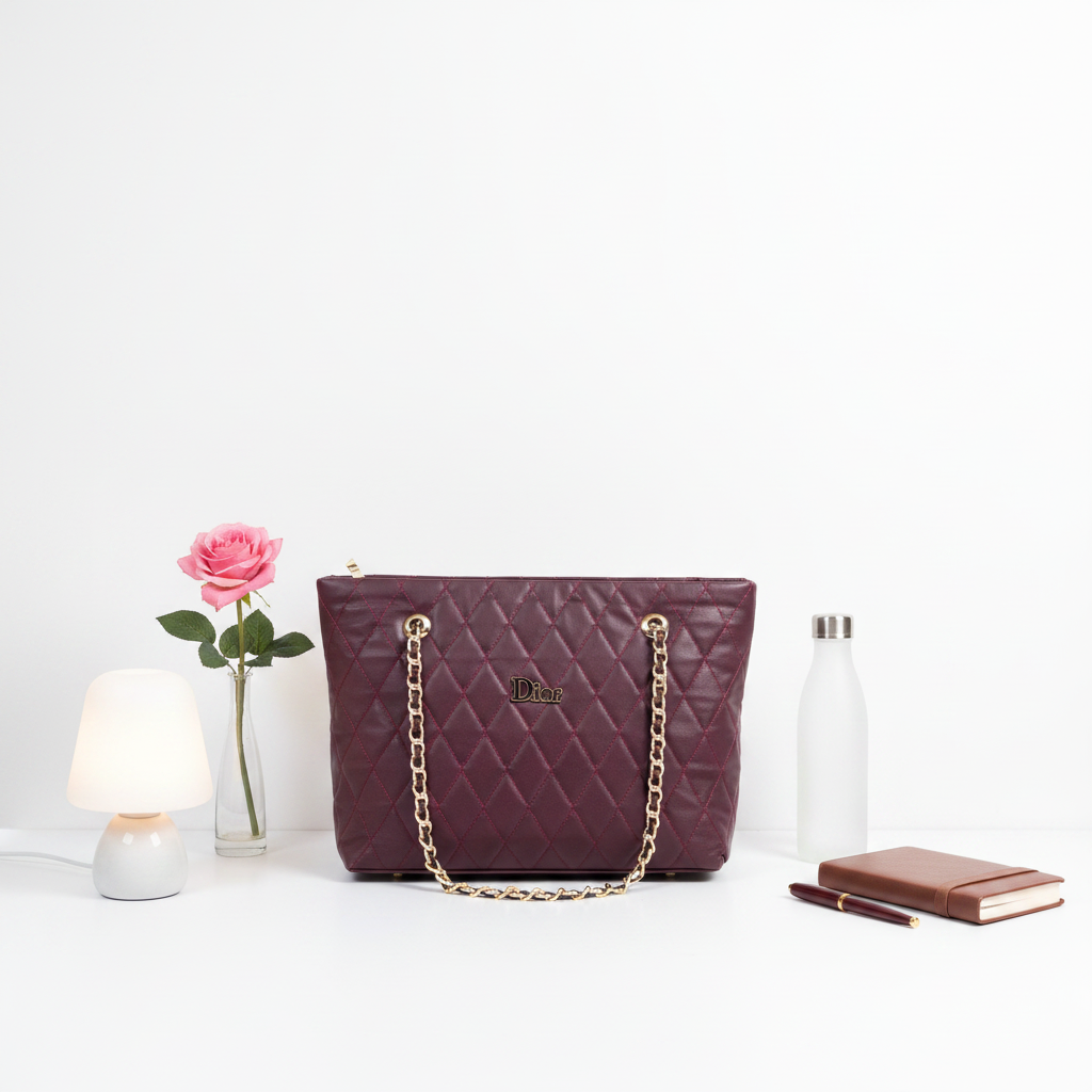 Deep Burgundy Quilted Bag