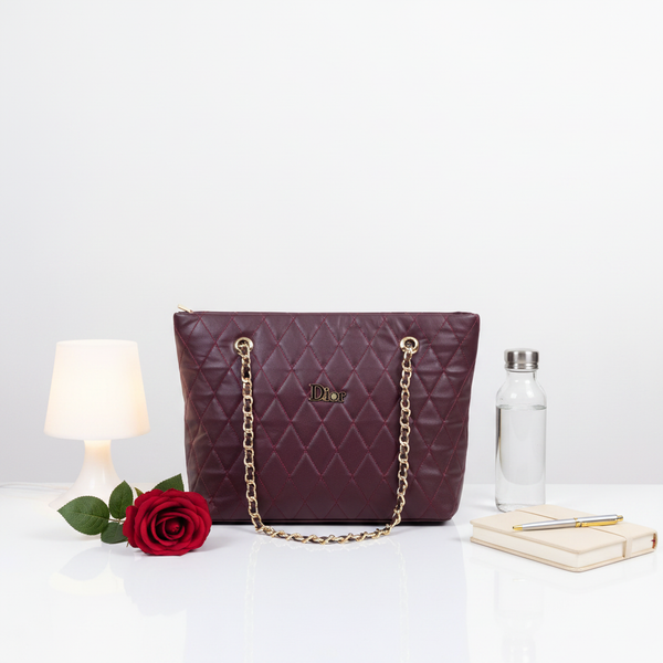 Deep Burgundy Quilted Bag