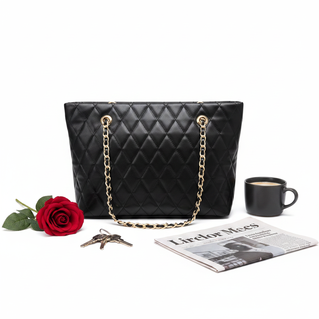 Elegant Black Quilted Bag