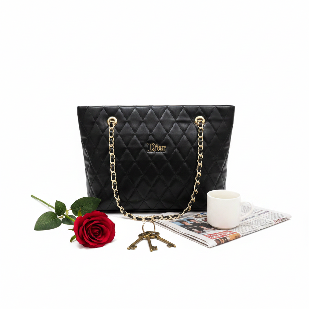 Elegant Black Quilted Bag