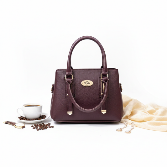 Fendi Maroon Charm Handbag