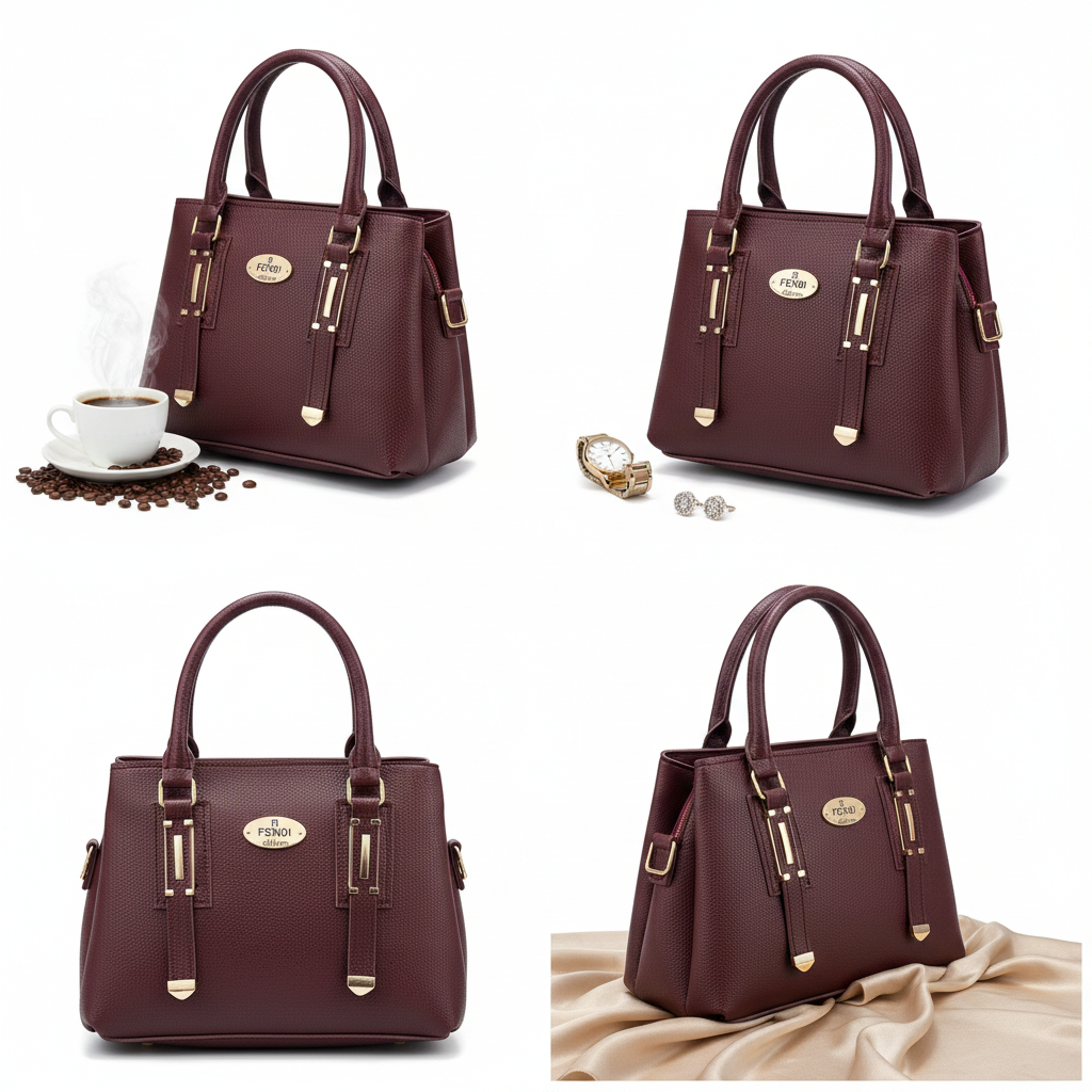 Fendi Maroon Charm Handbag