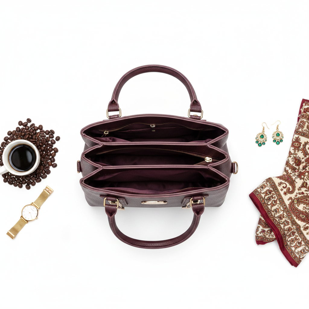 Fendi Maroon Charm Handbag