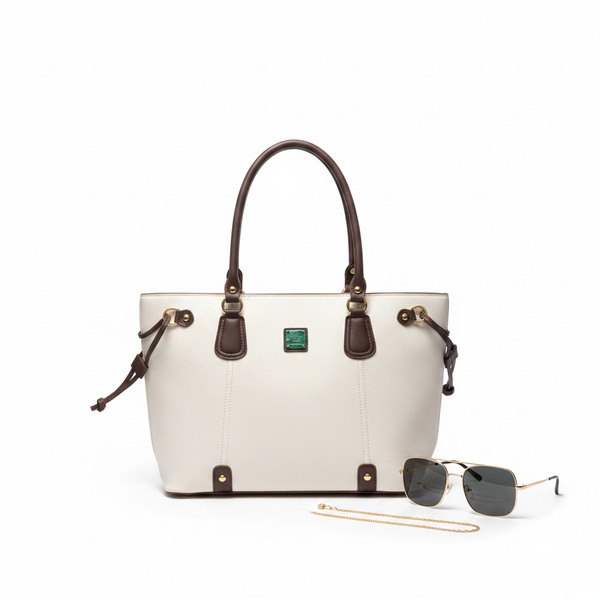Ivory & Espresso Elegance Tote Bag