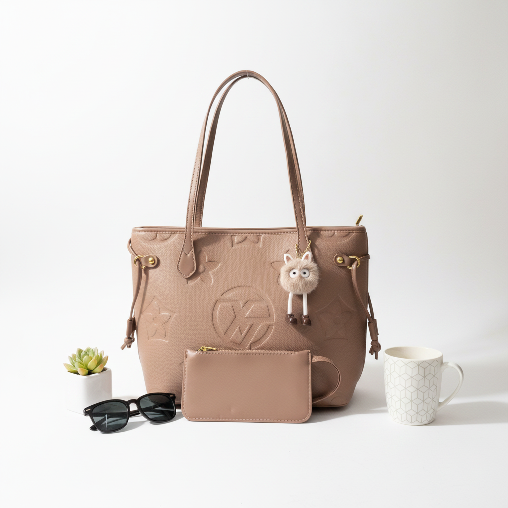 Light Taupe Beige Tote Bag
