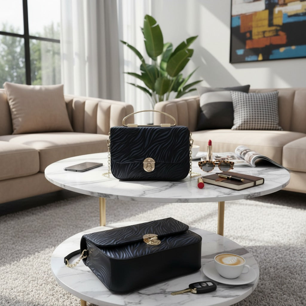 Noir Black Crossbody Bag