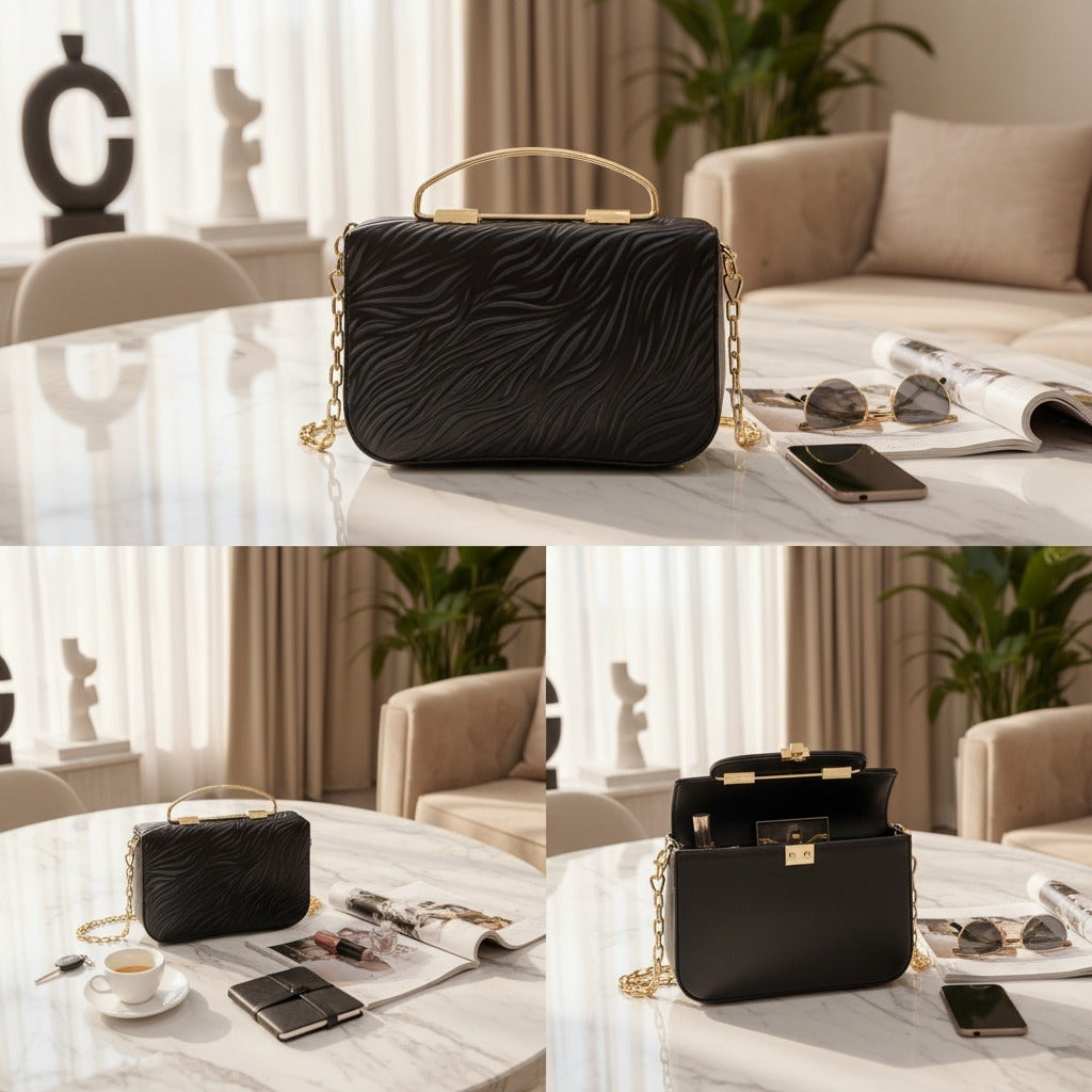 Noir Black Crossbody Bag