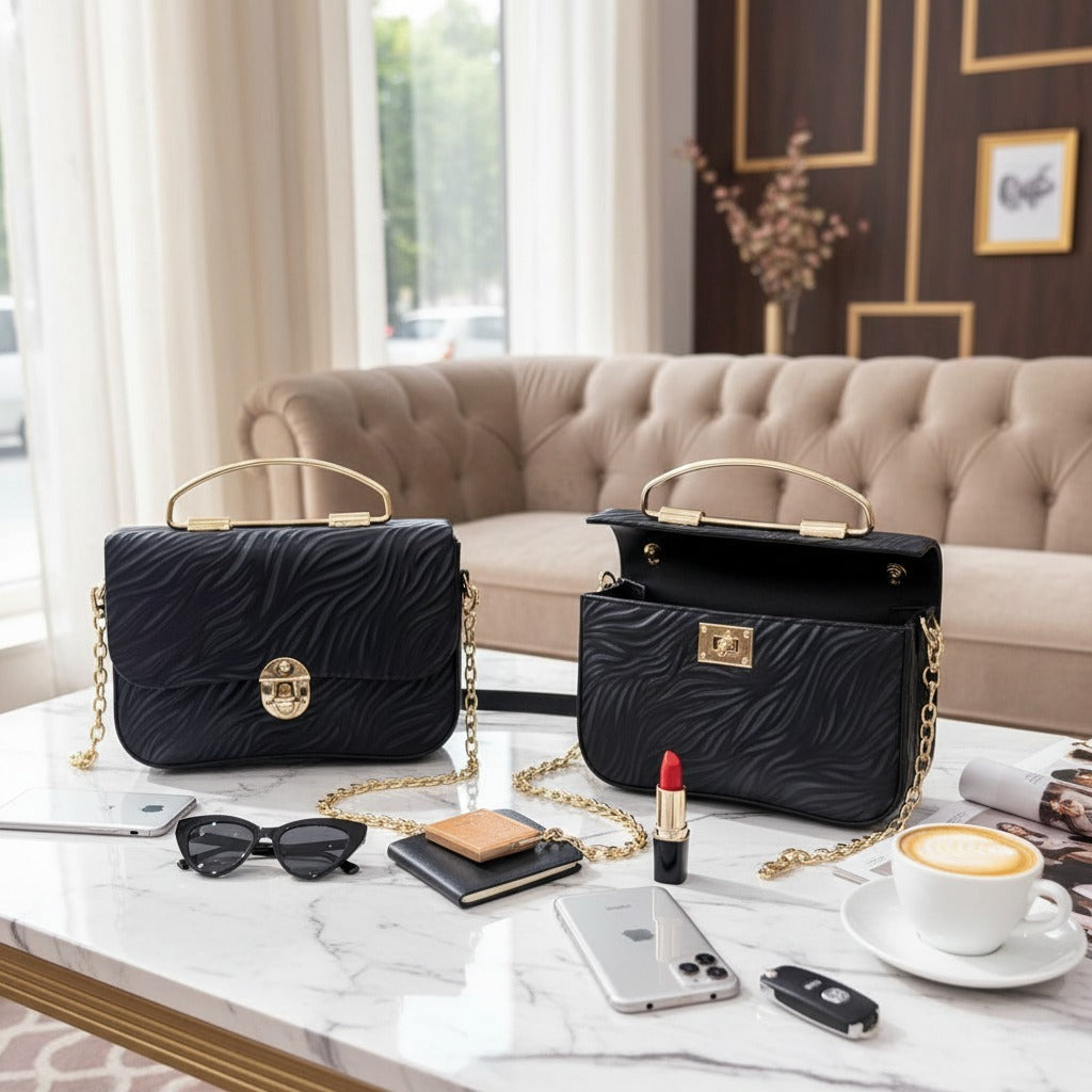 Noir Black Crossbody Bag