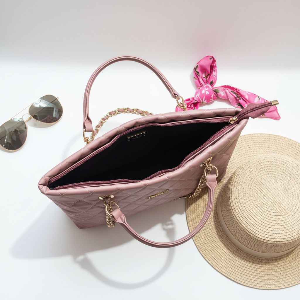Pink Blossom Quilted Bag