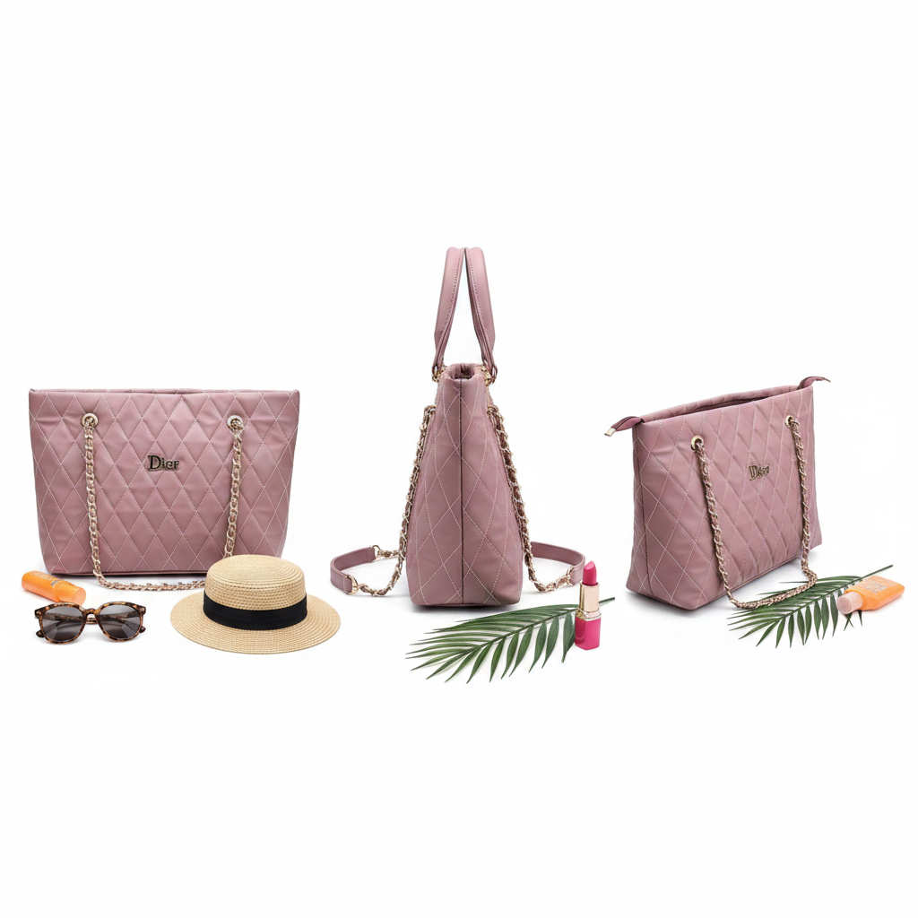 Pink Blossom Quilted Bag