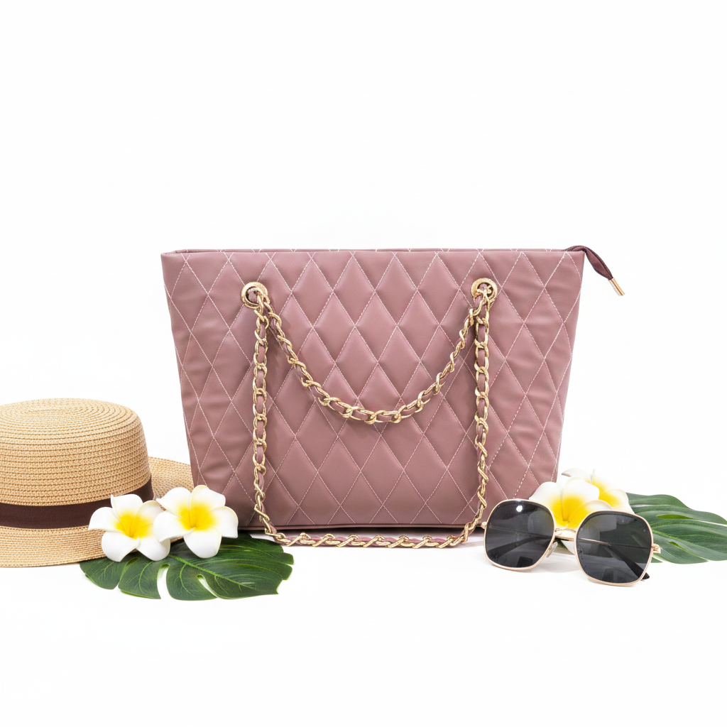 Pink Blossom Quilted Bag