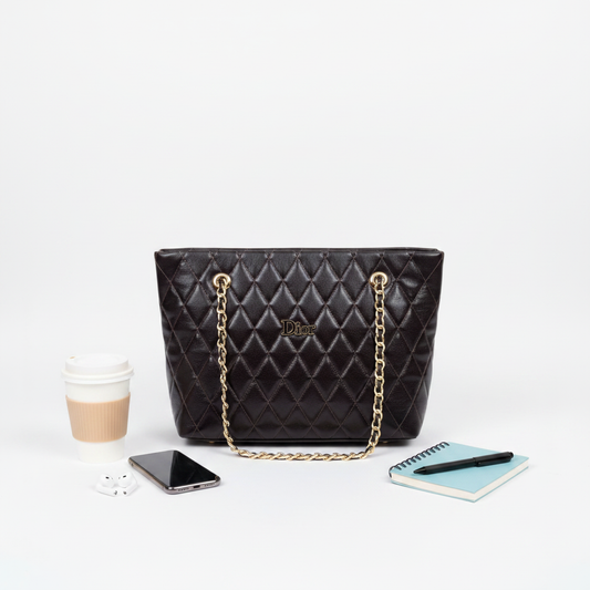 Quilted Dark Brown Bag