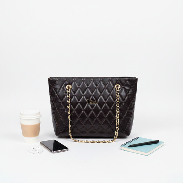 Quilted Dark Brown Bag