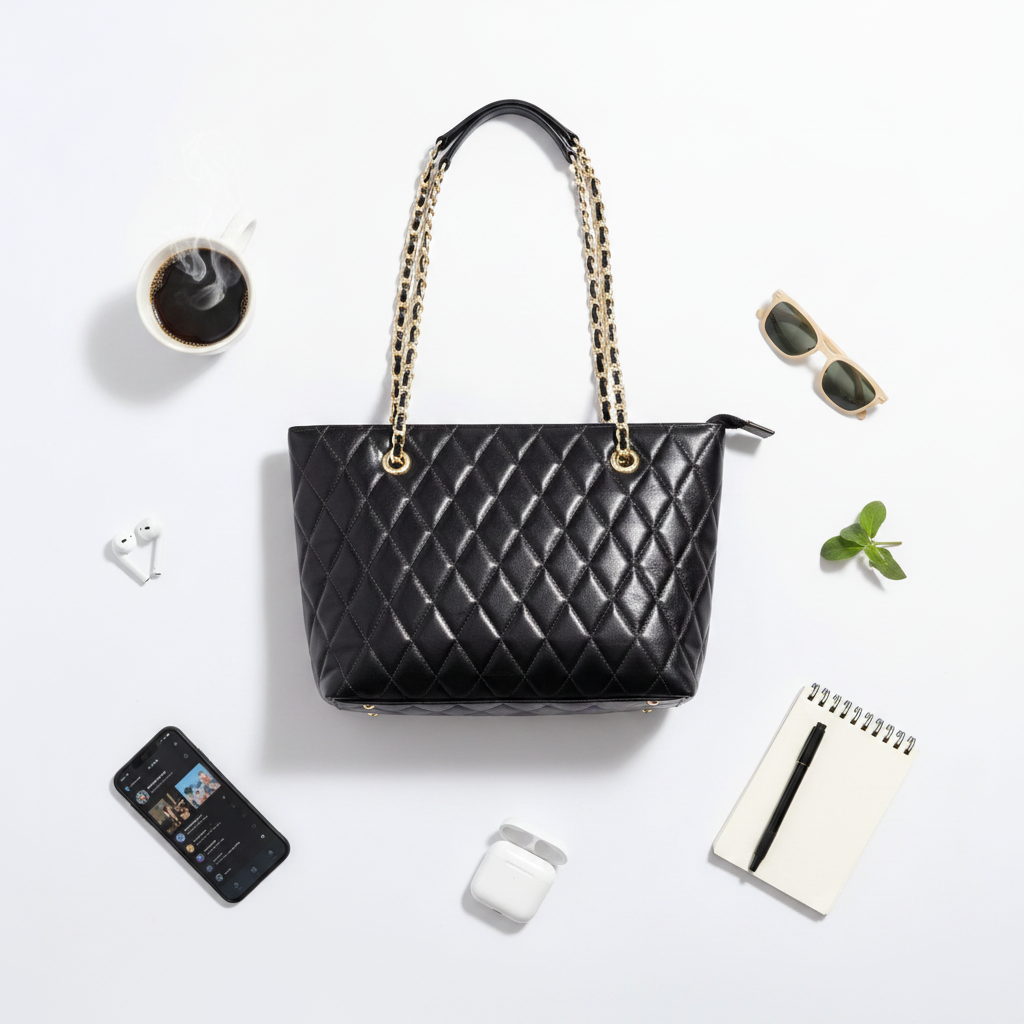 Quilted Dark Brown Bag
