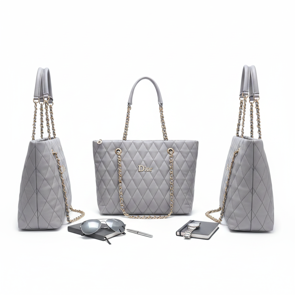Smoky Grey Quilted Bag