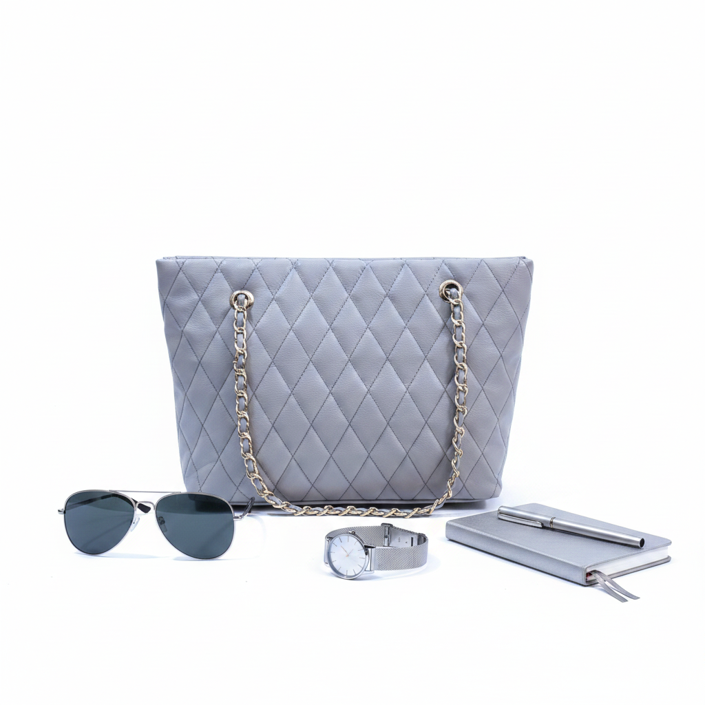 Smoky Grey Quilted Bag