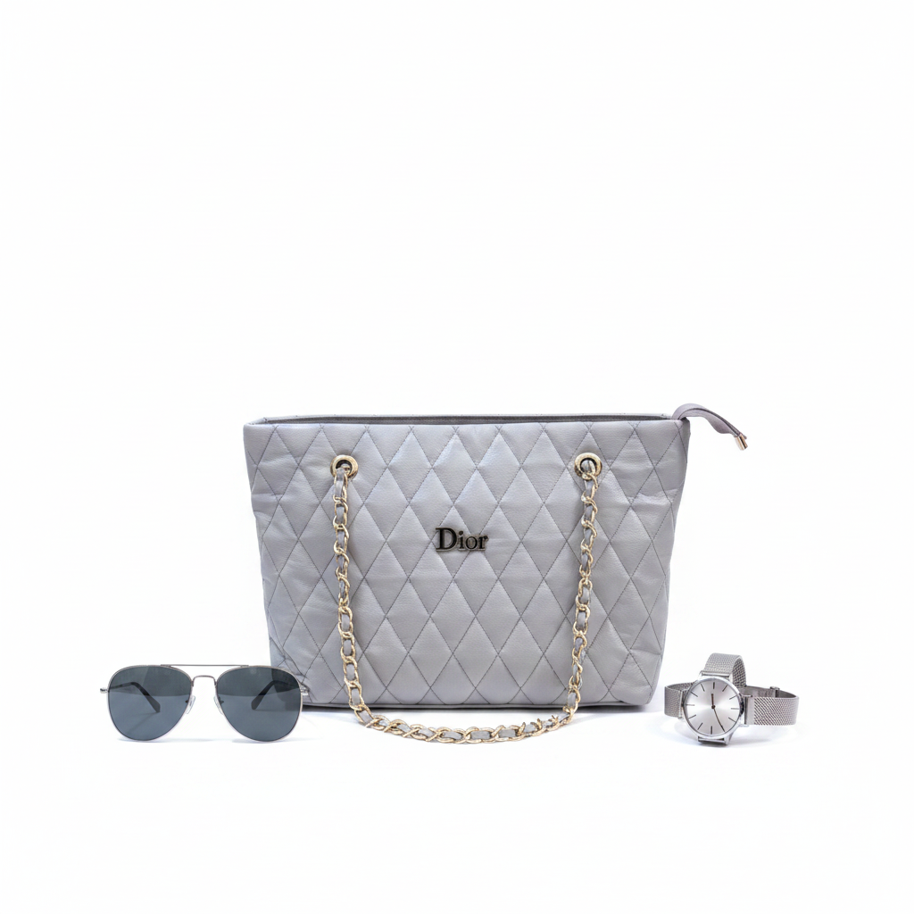 Smoky Grey Quilted Bag