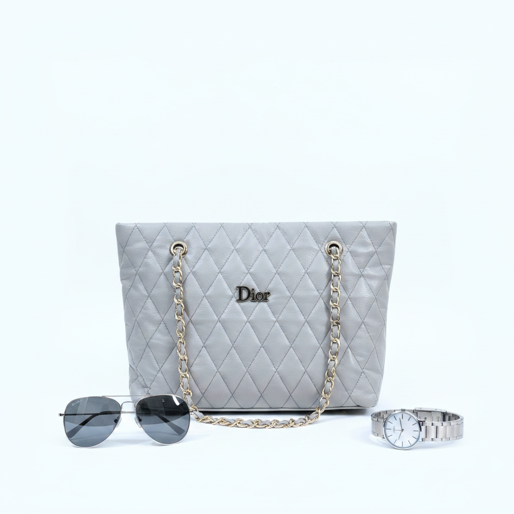 Smoky Grey Quilted Bag