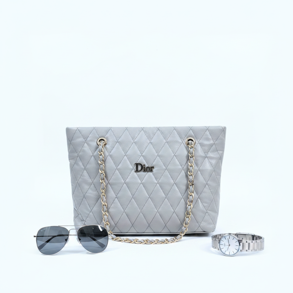 Smoky Grey Quilted Bag